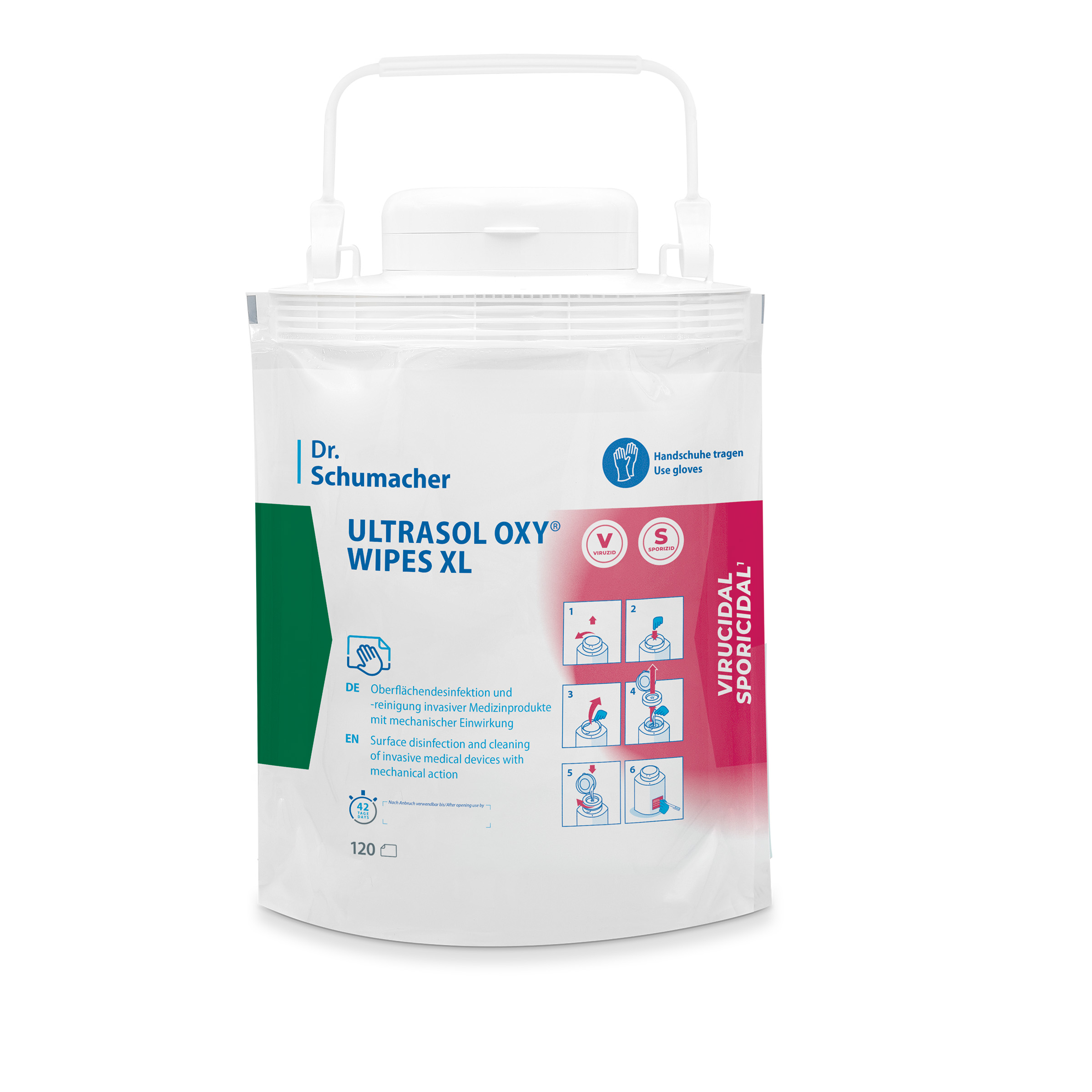 ULTRASOL OXY® WIPES XL 120 Tücher (Standbodenbeutel)