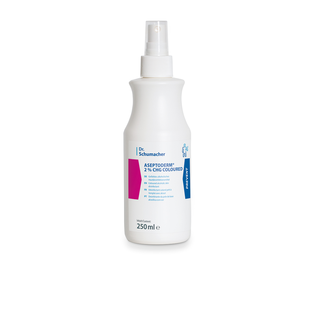 ASEPTODERM 2 % CHG COLOURED 250 ml (Sprühflasche)
